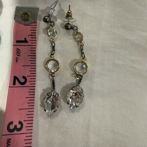 Elegant Gold and Silver Drop Earrings